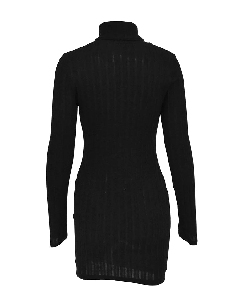 VESTIDO  SUETER MIDI  GOLA ALTA