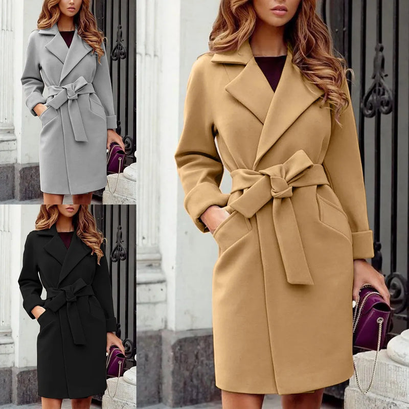 CASACO FEMININO CASUAL MÉDIO LONGO