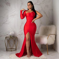 VESTIDO LONGO DE MANGA COMPRIDA