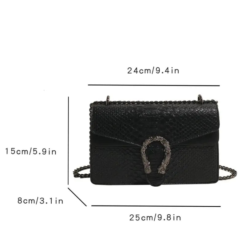 BOLSA DE OMBRO COM CORRENTE ESTILO RETRÔ