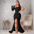 VESTIDO LONGO DE MANGA COMPRIDA