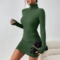 VESTIDO  SUETER MIDI  GOLA ALTA